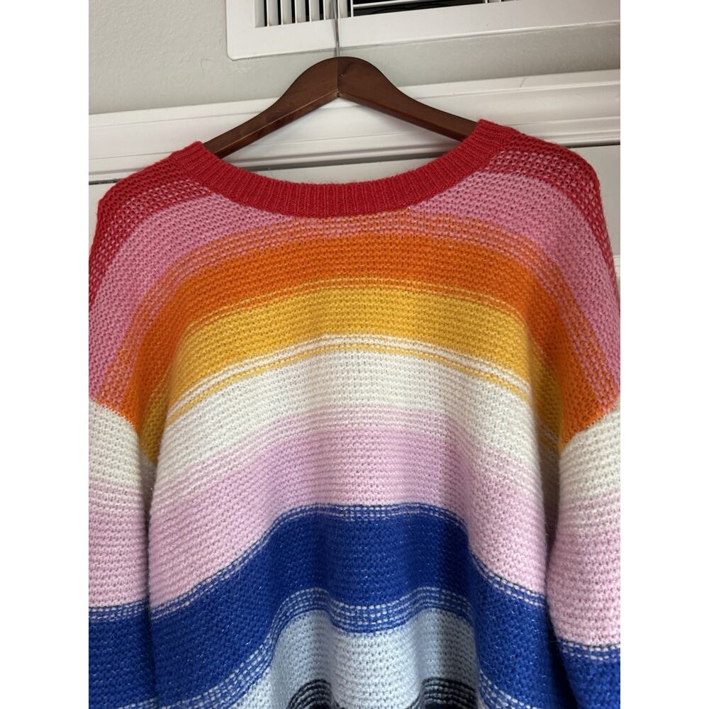 Old Navy Women’s Colorful Sweater Size L Oversized Comfy Crewneck Rainbow - Picture 4 of 12